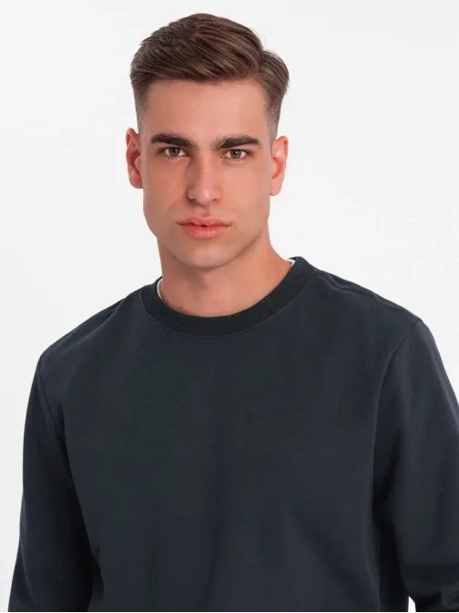 Základná bavlnená pánska mikina v čiernej farbe V9 om-ssbn-0159