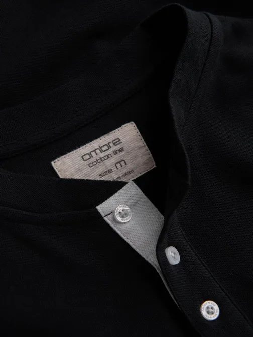 Pohodlná trendy čierna polokošeľa V8 TSCT-0156