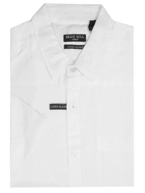 Ľanová letná biela pánska košeľa