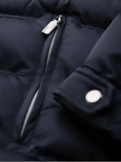 Atraktívna tmavomodrá bomber bunda V2 JALP-0218