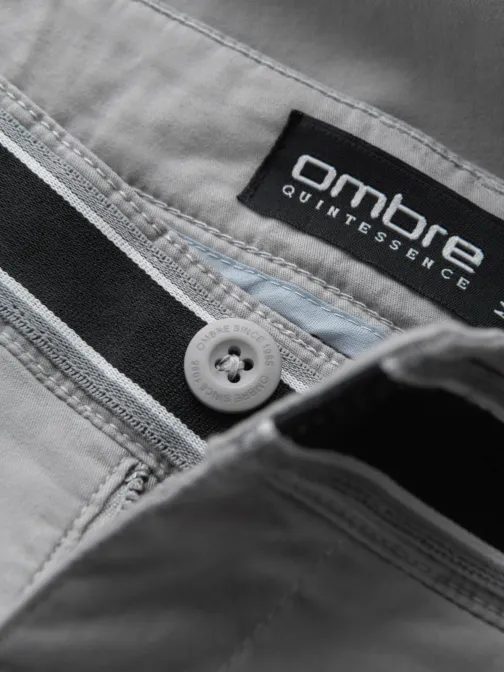 Šedé chinos nohavice s ozdobným pásom V6 PACP-0118