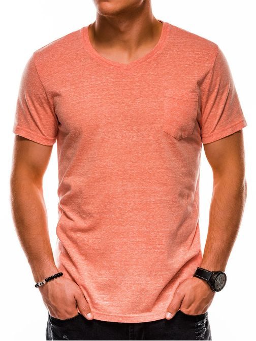 Oranžové módne tričko s vreckom s1045