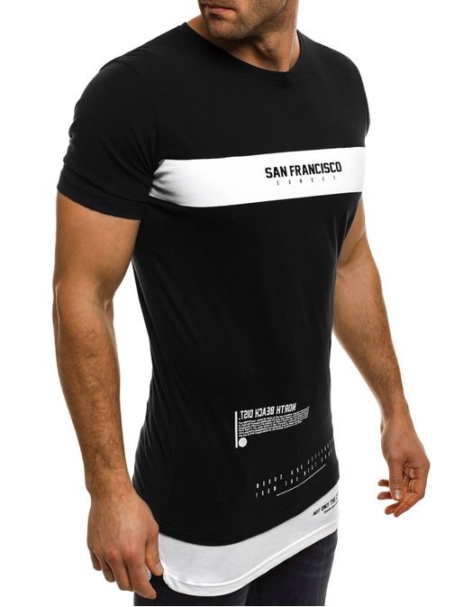 San francisco čierne tričko s krátkym rukávom ATHLETIC 1097