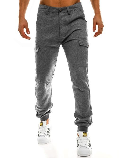 Sivé joggery s vreckami XZX-STAR 8736