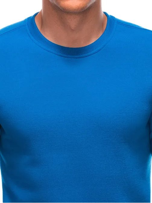 Jednoduchá modrá mikina bez kapucne 22FW-019-V1