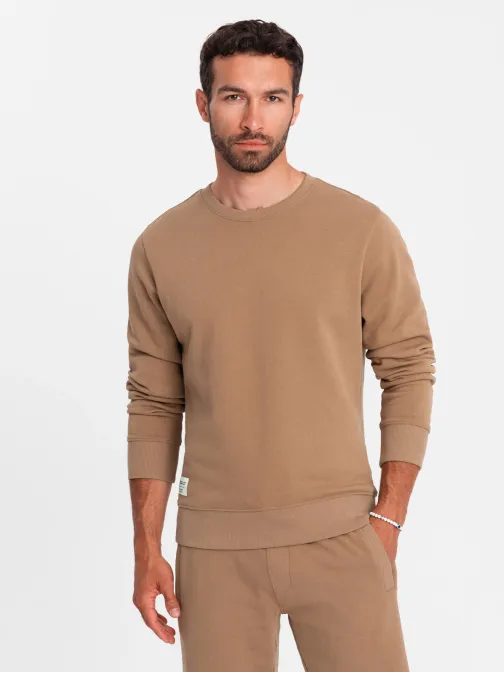 Základná tepláková hnedá súprava (mikina +kraťasy) V2-Z77