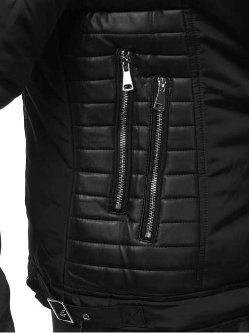 Štýlová čierna pánska bunda O/88835Z
