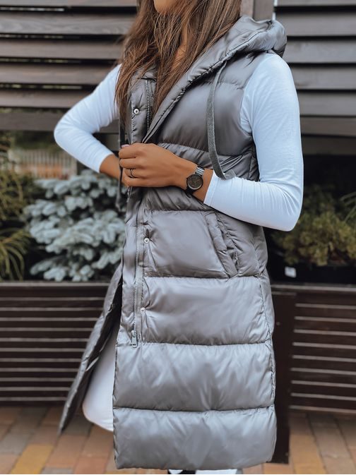 Trendová dámska prešívaná vesta Avia v šedej farbe