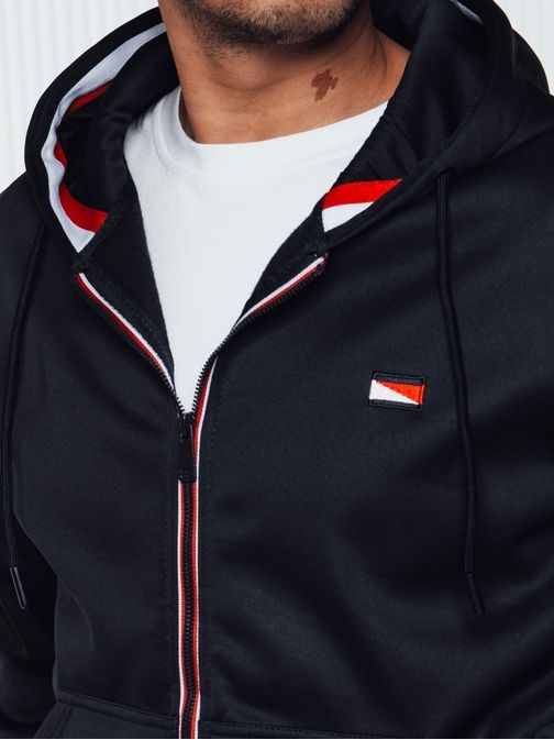 Zaujímavá granátová mikina s kapucňou a s logom