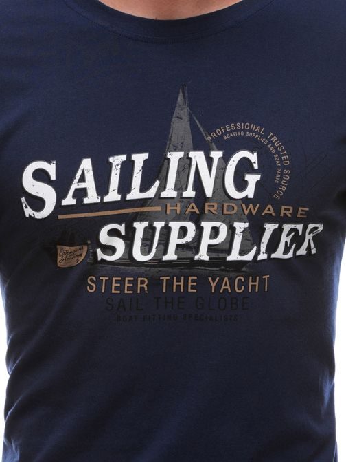 Tmavo-granátové tričko s potlačou Sailing S1674
