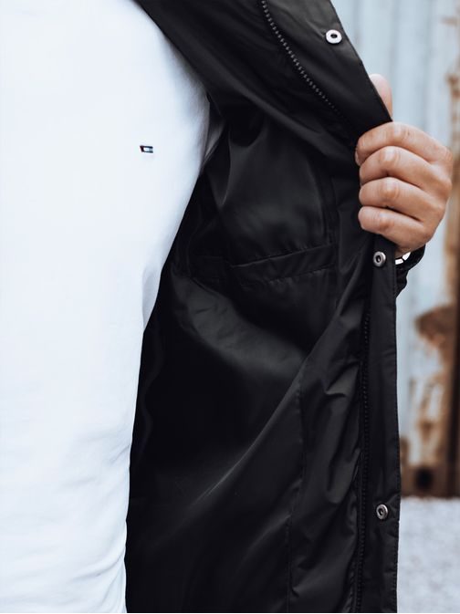 Trendová prešívaná čierna pánska bunda