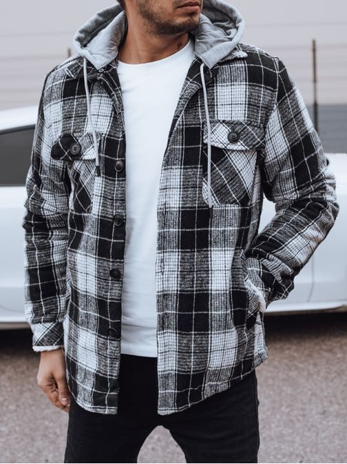 Čierna károvaná bunda na chladné dni