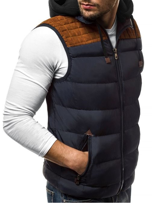 Pánska granátová vesta s kapucňou O/5382Z