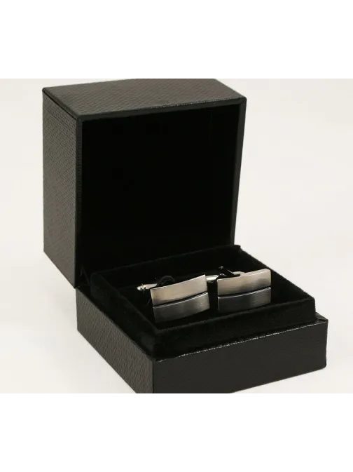 Strieborné manžetové gombíky s pásikom