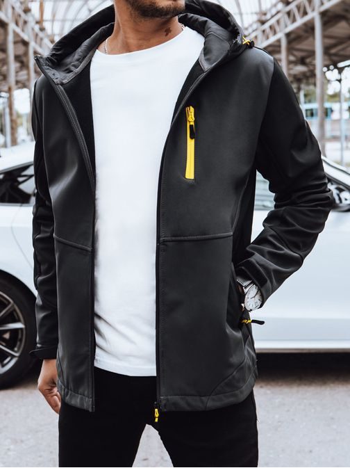 Trendy šedá pánska softshellová bunda