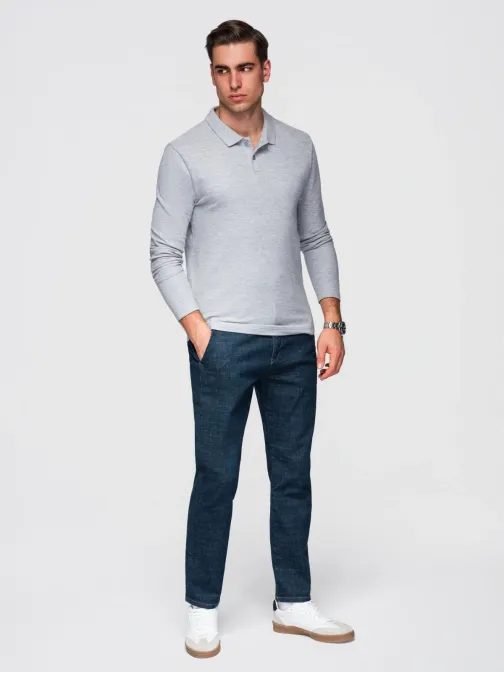 Šedá polokošeľa s dlhým rukávom V4 POBL-0162