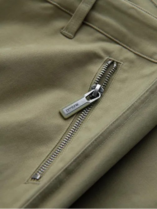 Trendové olivové pánske joggery V2 PACG-0204