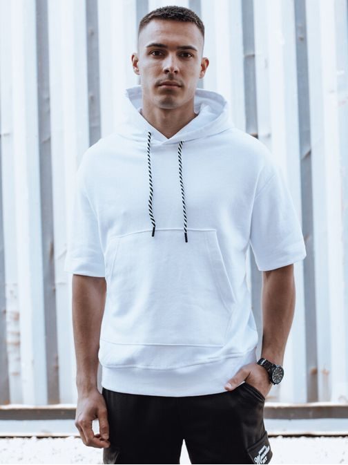 Štýlová biela mikina s krátkym rukávom