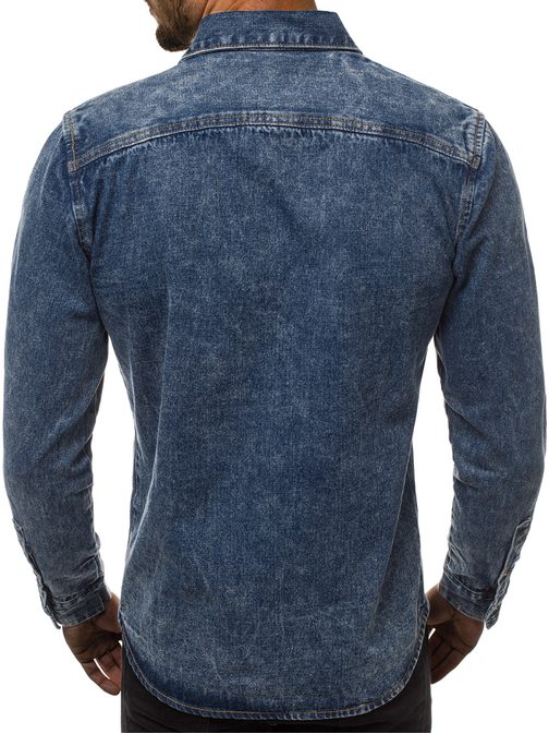 Moderná rifľová košeľa modrá  Y/78193