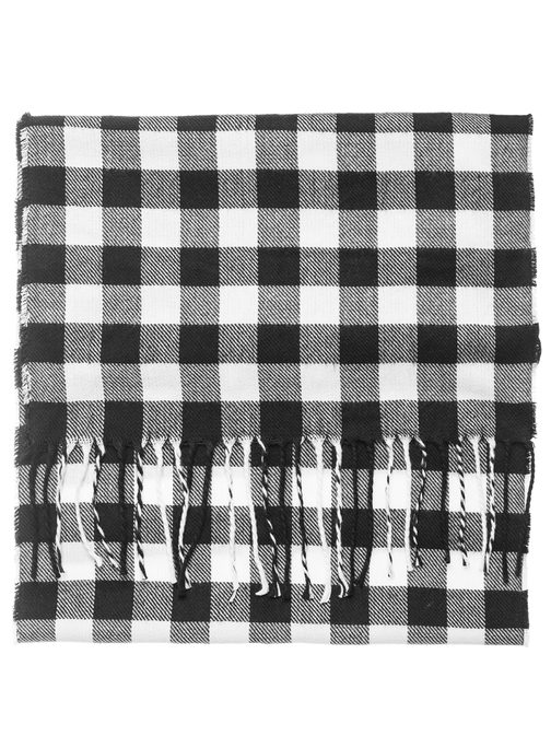 Kockovaný šál v čierno-bielej farbe JS/YW08052/1