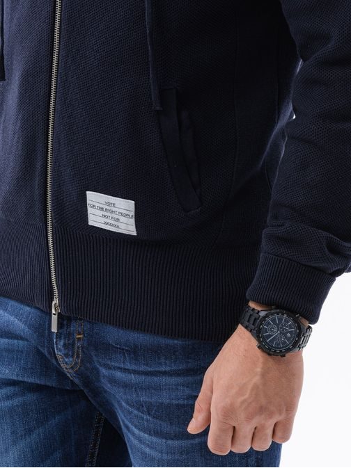 Trendový sveter na zips v granátovej farbe E186
