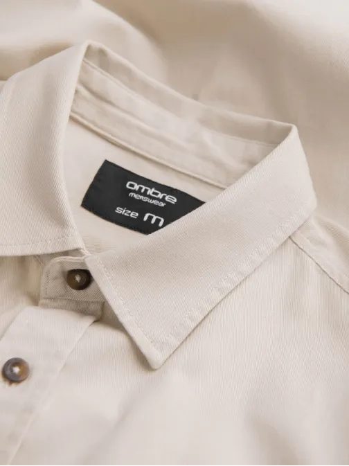Ležérna krémová košeľa s vreckami na gombíky V1 SHCS-0146