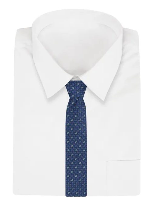 Granátová pánska kravata s kvietkami