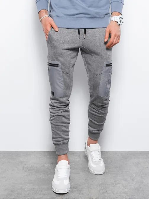 Šedé tepláky v štýlovom prevedení P917