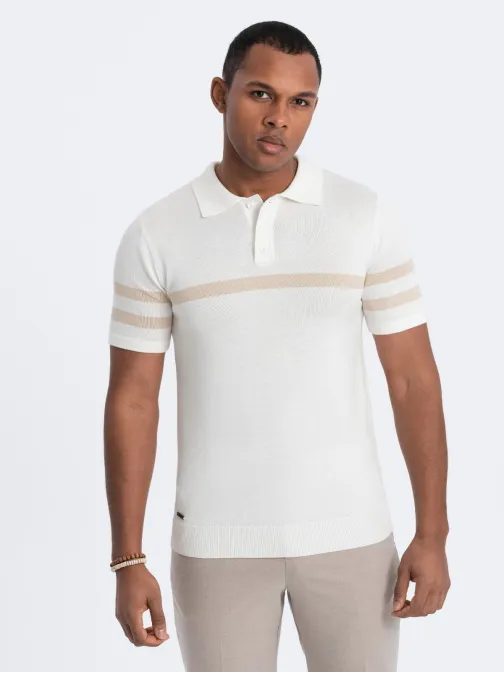 Trendy krémová polokošeľa V3 POSS-0118