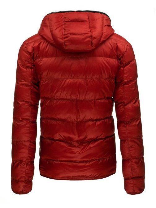 Červená obojstranná pánska bunda s unikátnym vzorom