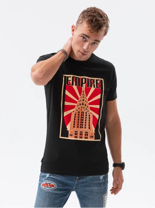 Jedinečné čierne tričko Empire S1434 V-2B