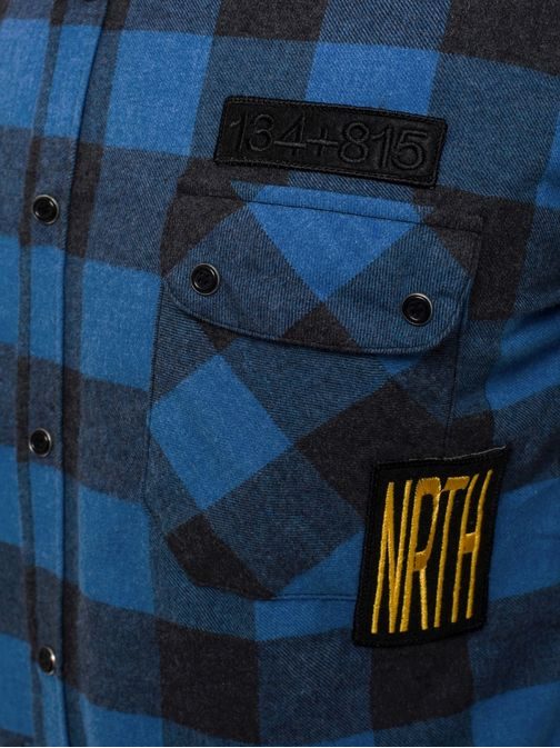 Modrá košeľa s vreckami NORTH 2503