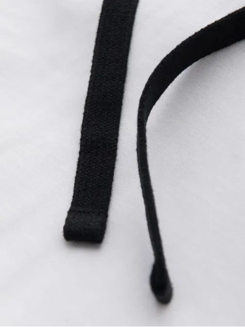 Jedinečné biele tričko s kapucňou  V1 TSCT-0256