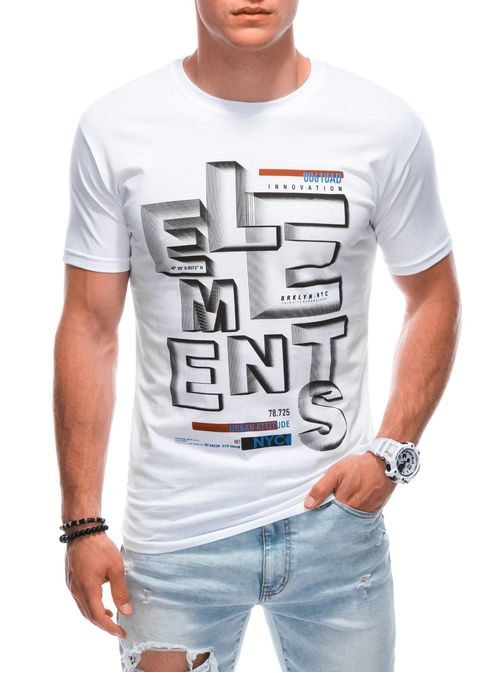 Originálne biele tričko s nápisom ELEMENTS S1884