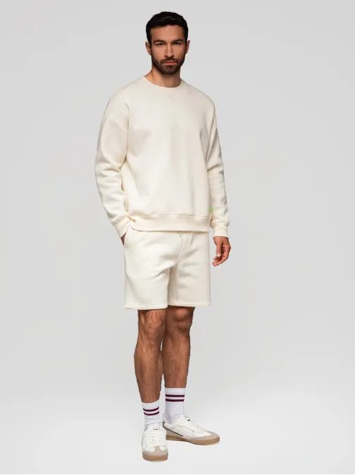 Sada unisex kraťasov s logom  krémové/fialové V1 Z129