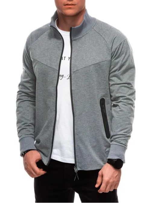 Nadčasová šedá pánska mikina  B1709