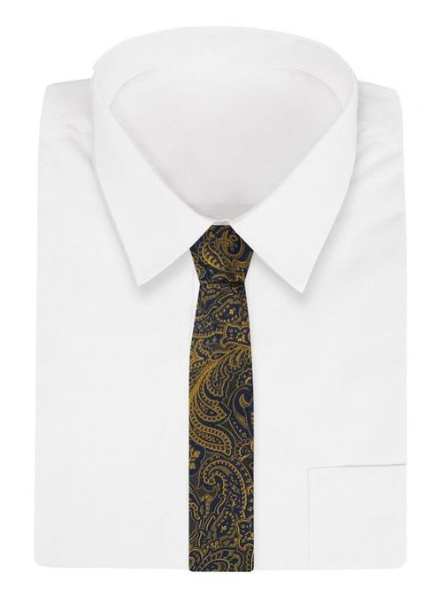 Vzorovaná žlto granátová kravata