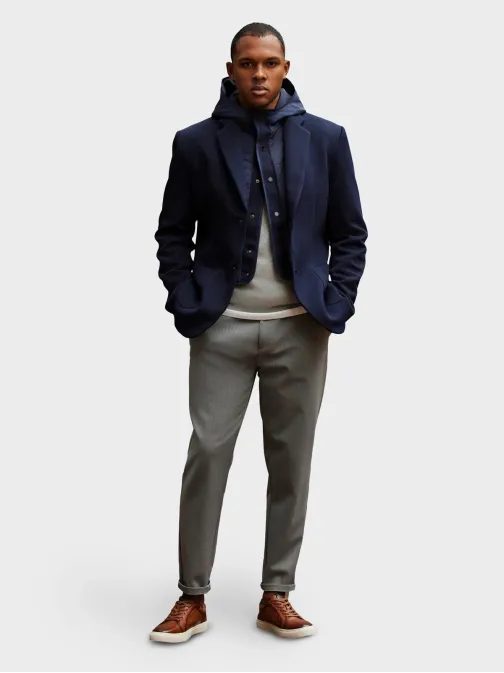 Neobyčajné tmavo modré pánske sako V3 BLZB-0133