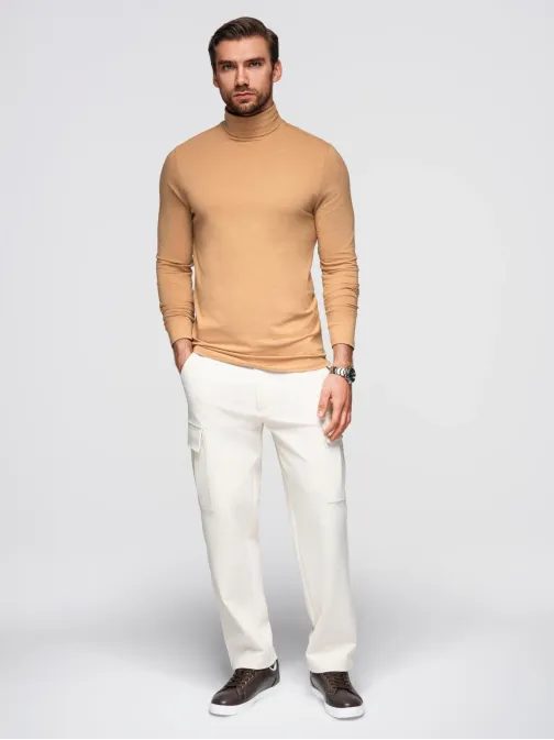 Moderný svetlohnedý pánsky rolák V5 LSCL-0130