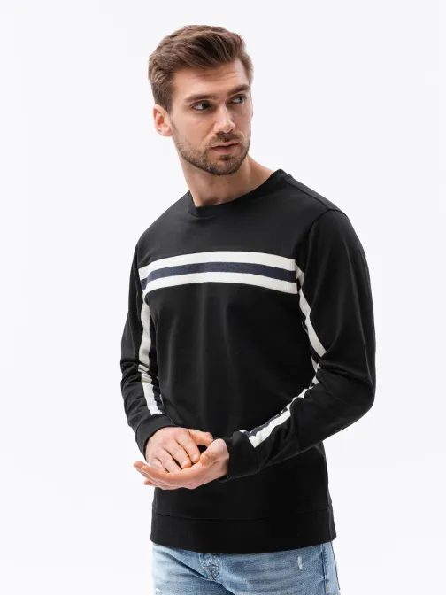 Čierna mikina bez kapucne B1279