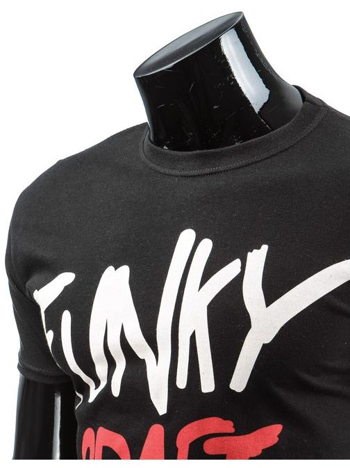Čierne pánske tričko s nápisom Funky