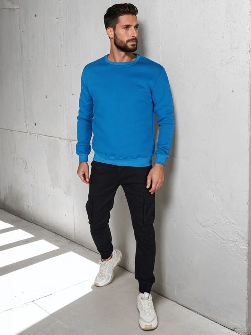 Nebesky modrá mikina pre mužov