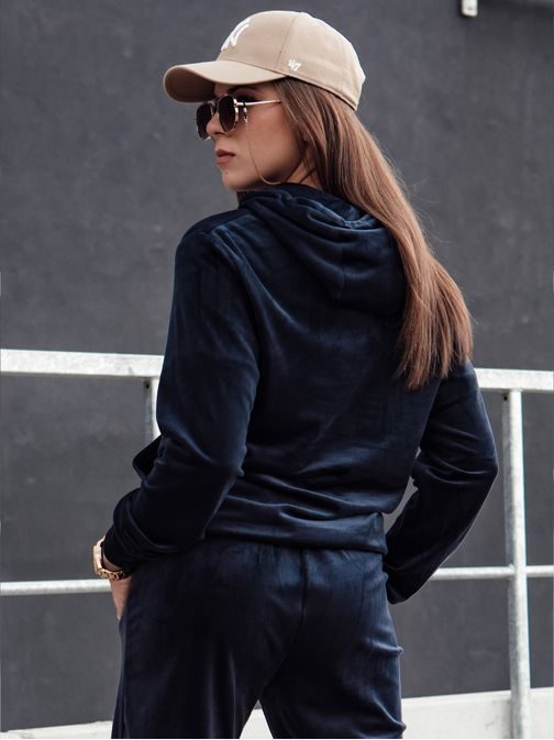 Velúrová dámska tmavo-granátová tepláková súprava Relax Fit