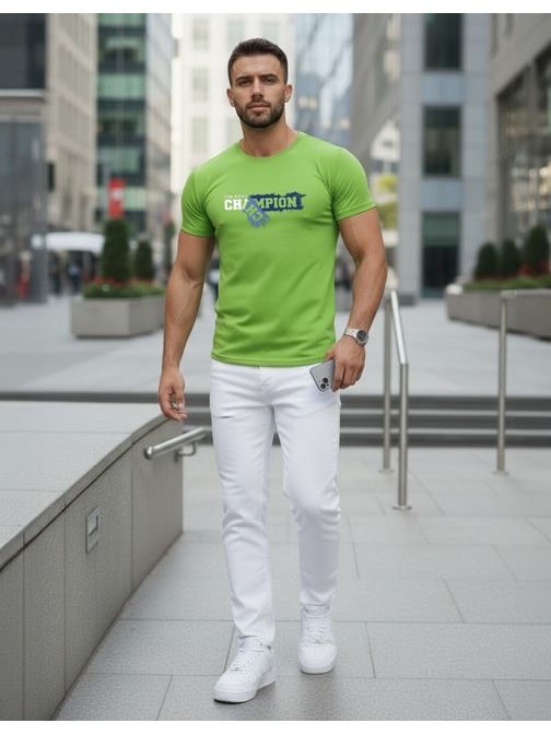 Zelené pánske tričko s nápisom CHAMPION