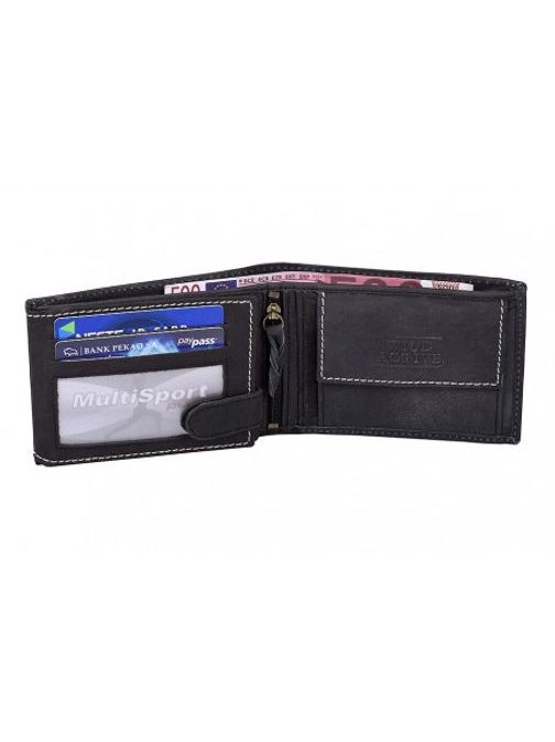 Čierna pánska peňaženka s prešívaním