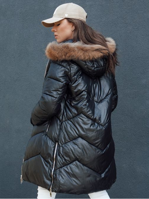 Dámska trendy bunda v čiernej farbe Lagoon