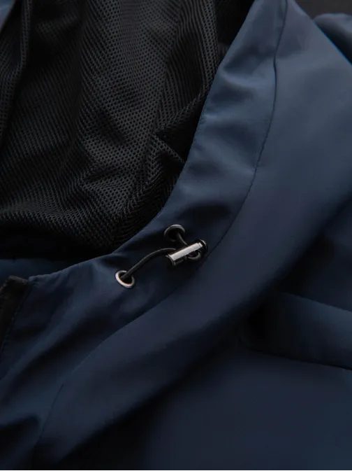 Základná tmavo modrá prechodná športová bunda V1 JANP-0149