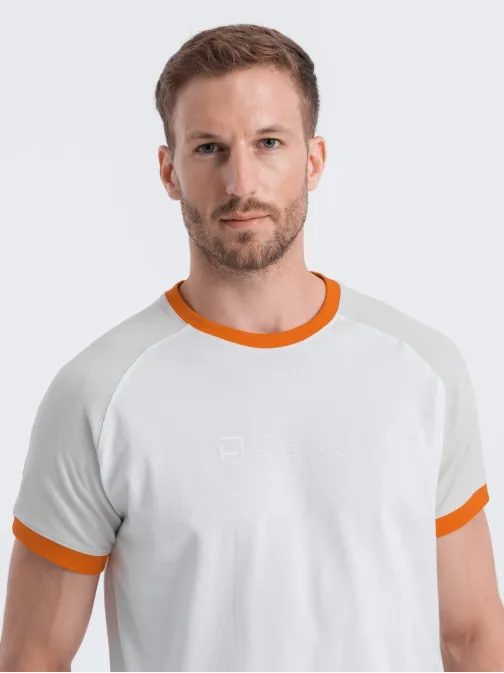 Bavlnené pánske tričko bielo-sivé s1623