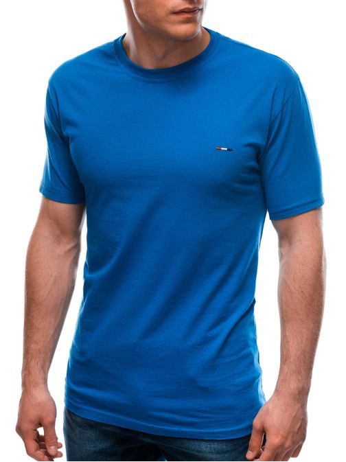 Decentné bavlnené modré krátke tričko S1658