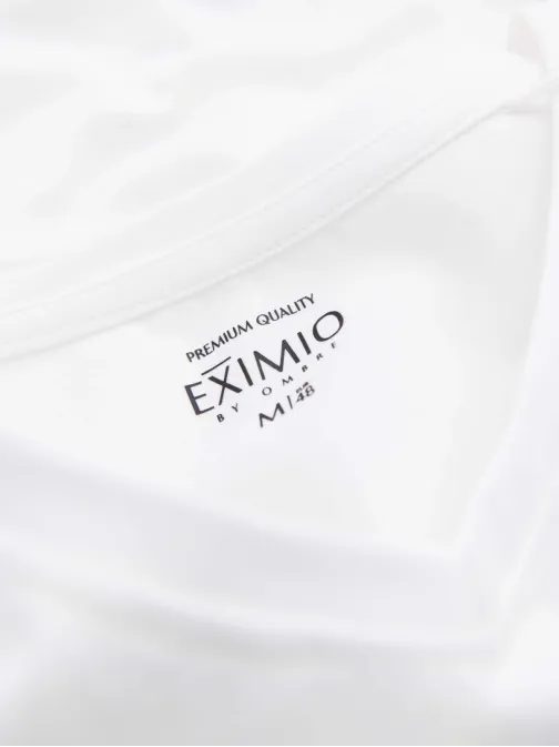 Trendy biele tričko s dlhým rukávom s V-výstrihom, s logom V2 LSBC-0123